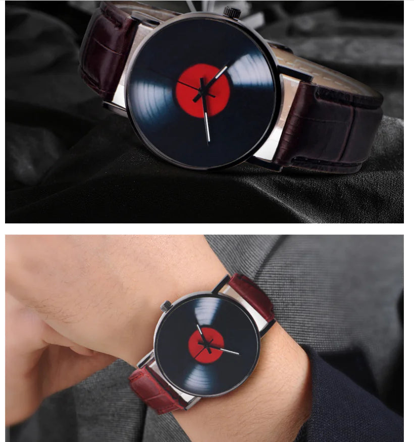 Disc Watch, Leather Strap
